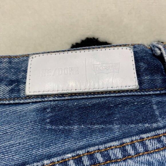 Vintage 90s Levi's X Re/done Faded Distressed Denim Straight Leg Ankle Jeans - Picture 7 of 14